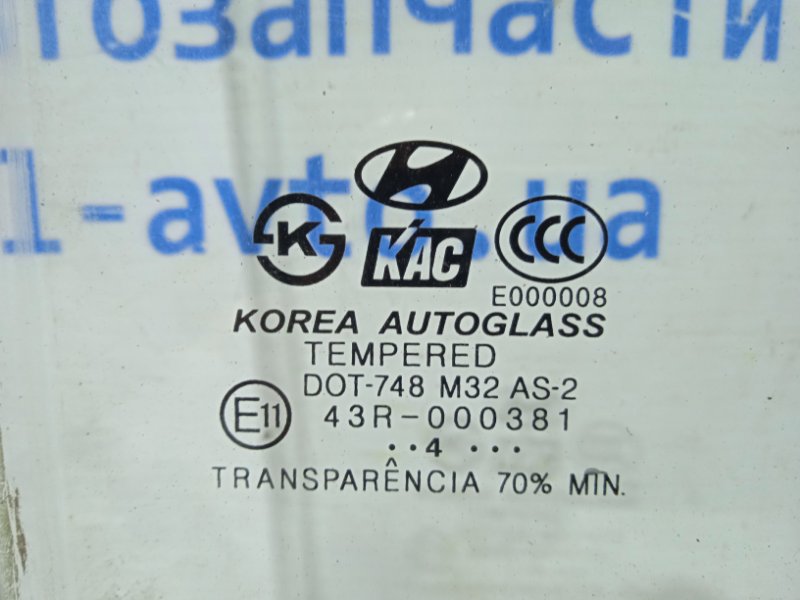 Стекло двери заднее правое Tucson 2004-2009 JM 2.0 дизель Стекло двери заднее правое Tucson 2004-2009 JM 2.0 дизель