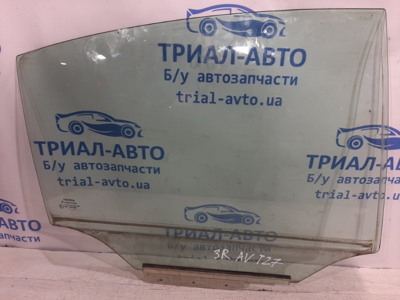 Стекло двери заднее правое Toyota Avensis 2009-2018 T27 1.8 бензин 6810305140 Б/У