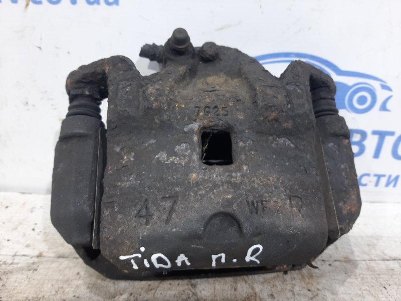 Суппорт передний правый Nissan Tiida 2004-2014 C11 1.6 Бензин HR16 МКПП 41001EM10A Б/У
