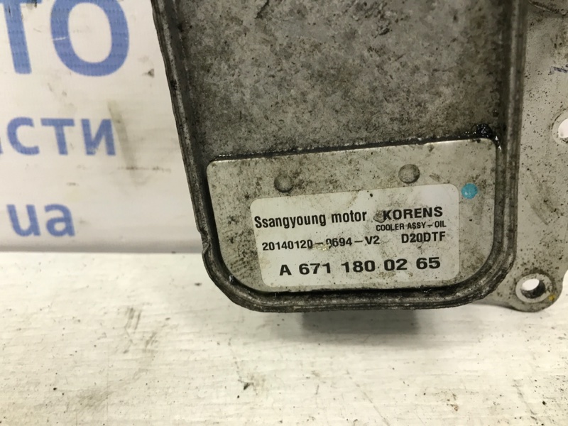 Радиатор масляный ДВС (теплообменник) Korando 2010-2019 C200 2.0 diesel D20Dt