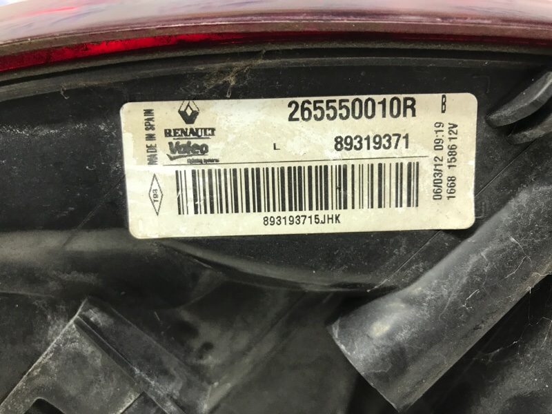 Фонарь задний внешний левый Megane 2009-2016 3 1.5 Diesel K9K Фонарь задний внешний левый Megane 2009-2016 3 1.5 Diesel K9K