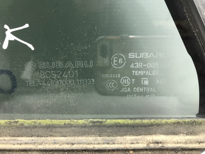 Стекло двери задней левой (форточка) Subaru Outback BS 2.0 diesel EE20Z