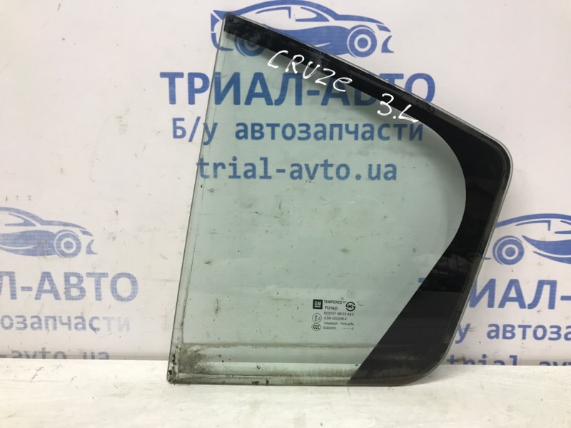 Стекло двери задней левой (форточка) Chevrolet Cruze 2009-2016 J300 1.8 F18D4 96833087 Б/У