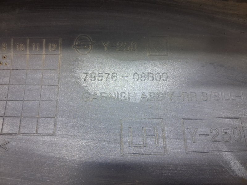 Накладка порога внешняя левая задняя Rexton 2006-2012 Y250 2.7 D27DT