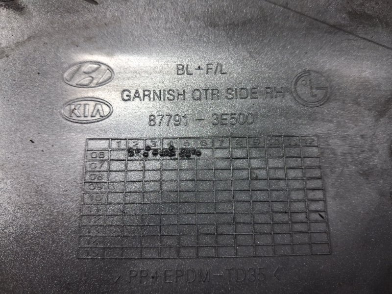 Накладка крыла задняя правая Sorento 2002-2011 BL 2.5 diesel D4CB