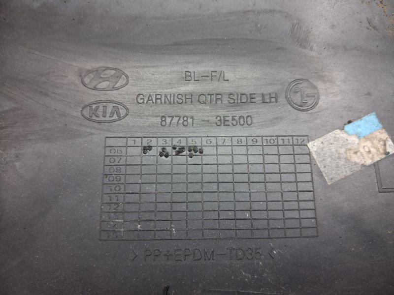 Накладка крыла задняя левая Sorento 2002-2011 BL 2.5 diesel D4CB