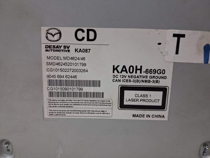 Магнитофон CX 5 2011-2017 KE 2.2 diesel Магнитофон CX 5 2011-2017 KE 2.2 diesel