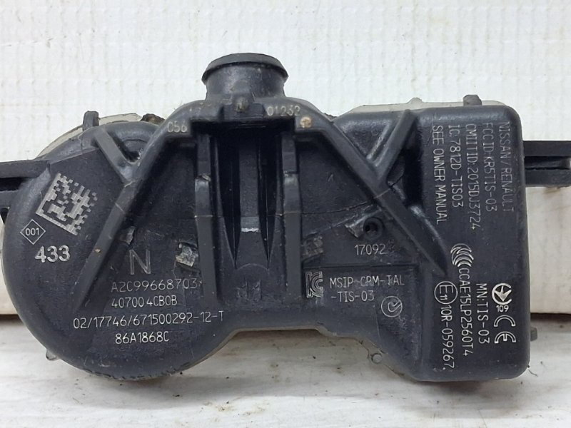 Датчик давления в шинах Nissan Qashqai J11 1.2 Бензин HRA2DDT Датчик давления в шинах Nissan Qashqai J11 1.2 Бензин HRA2DDT