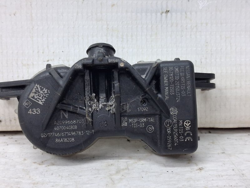 Датчик давления в шинах Nissan Qashqai J11 1.2 Бензин HRA2DDT Датчик давления в шинах Nissan Qashqai J11 1.2 Бензин HRA2DDT