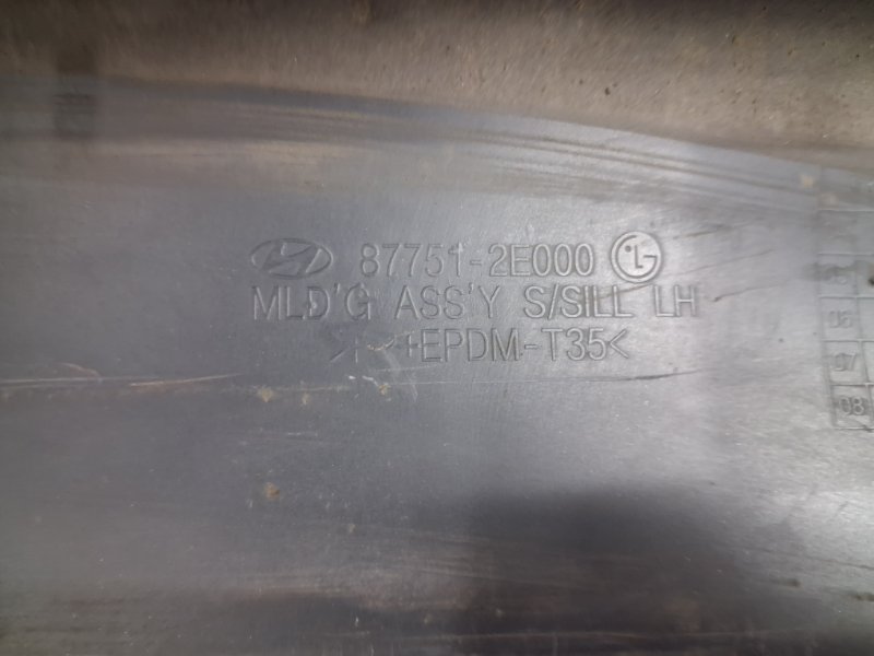 Накладка порога внешняя левая Tucson 2004-2009 JM 2.0 diesel D4EA Накладка порога внешняя левая Tucson 2004-2009 JM 2.0 diesel D4EA