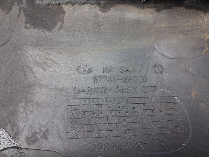 Накладка крыла задняя левая Tucson 2004-2009 JM 2.0 diesel D4EA Накладка крыла задняя левая Tucson 2004-2009 JM 2.0 diesel D4EA