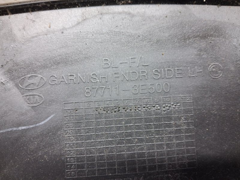 Накладка крыла передняя левая Sorento 2002-2011 BL 2.5 diesel D4CB