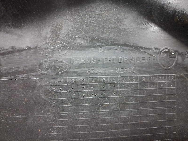 Накладка двери передняя правая Sorento 2002-2011 BL 2.5 diesel D4CB Накладка двери передняя правая Sorento 2002-2011 BL 2.5 diesel D4CB