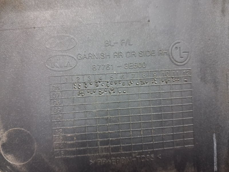 Накладка двери задняя правая Sorento 2002-2011 BL 2.5 diesel D4CB Накладка двери задняя правая Sorento 2002-2011 BL 2.5 diesel D4CB