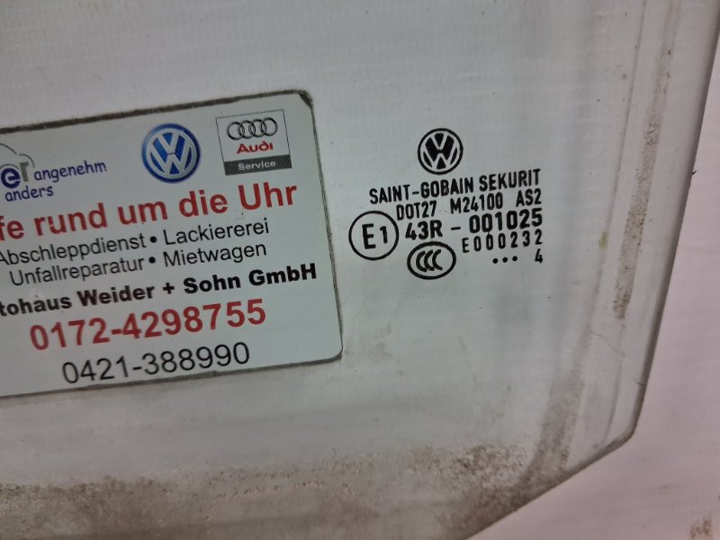 Стекло двери переднее левое Volkswagen Caddy 2k 1.9 diesel BJB