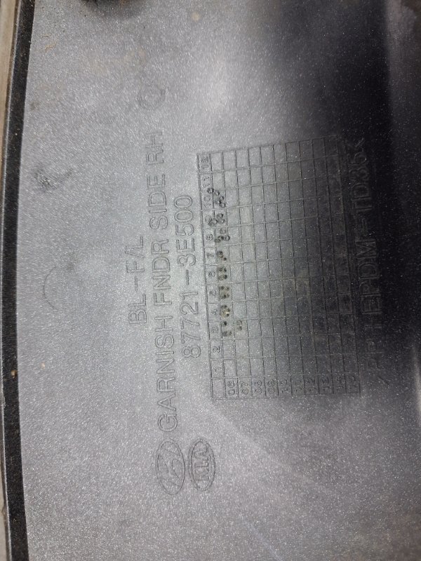 Накладка крыла передняя правая Sorento 2002-2011 BL 2.5 diesel D4CB