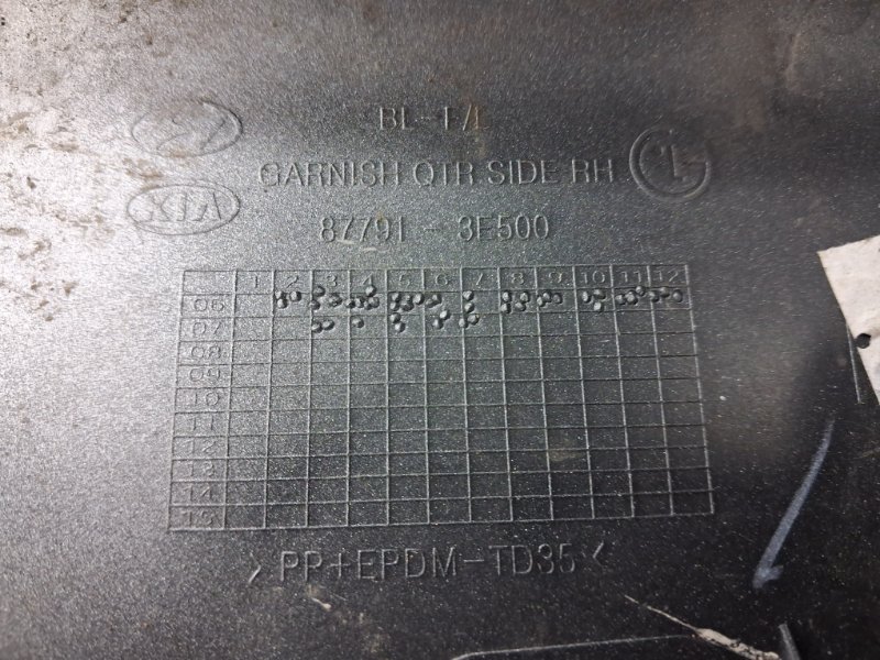 Накладка крыла задняя правая Sorento 2002-2011 BL 2.5 diesel D4CB