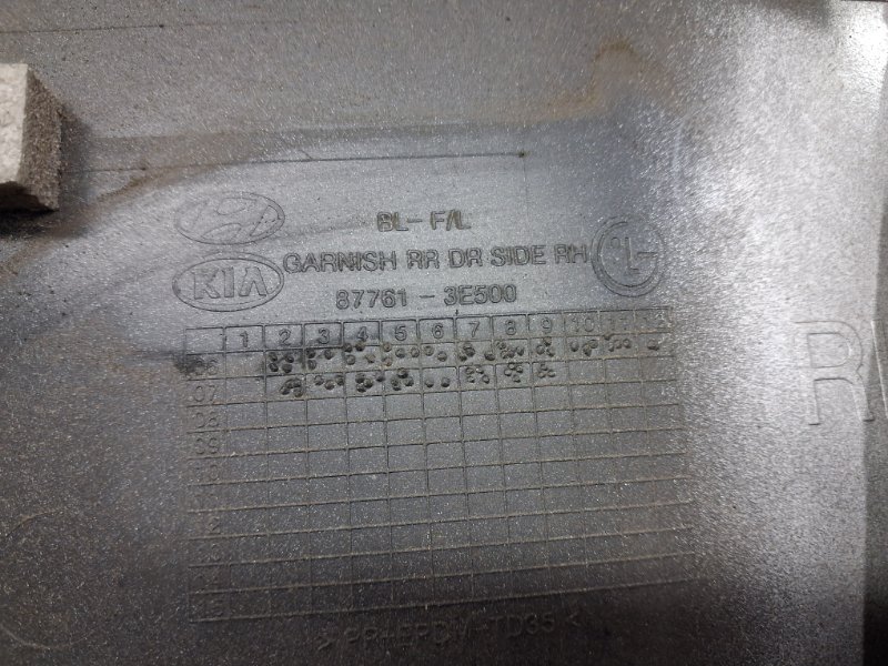 Накладка двери задняя правая Sorento 2002-2011 BL 2.5 diesel D4CB