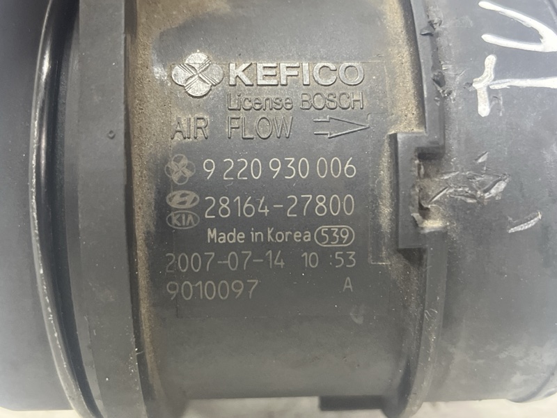 Датчик расхода воздуха Tucson 2004-2009 JM 2.0 diesel D4EA Датчик расхода воздуха Tucson 2004-2009 JM 2.0 diesel D4EA