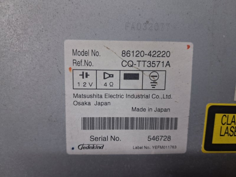 Магнитофон RAV 4 2005-2016 A30 2.2 diesel 2ADFHV